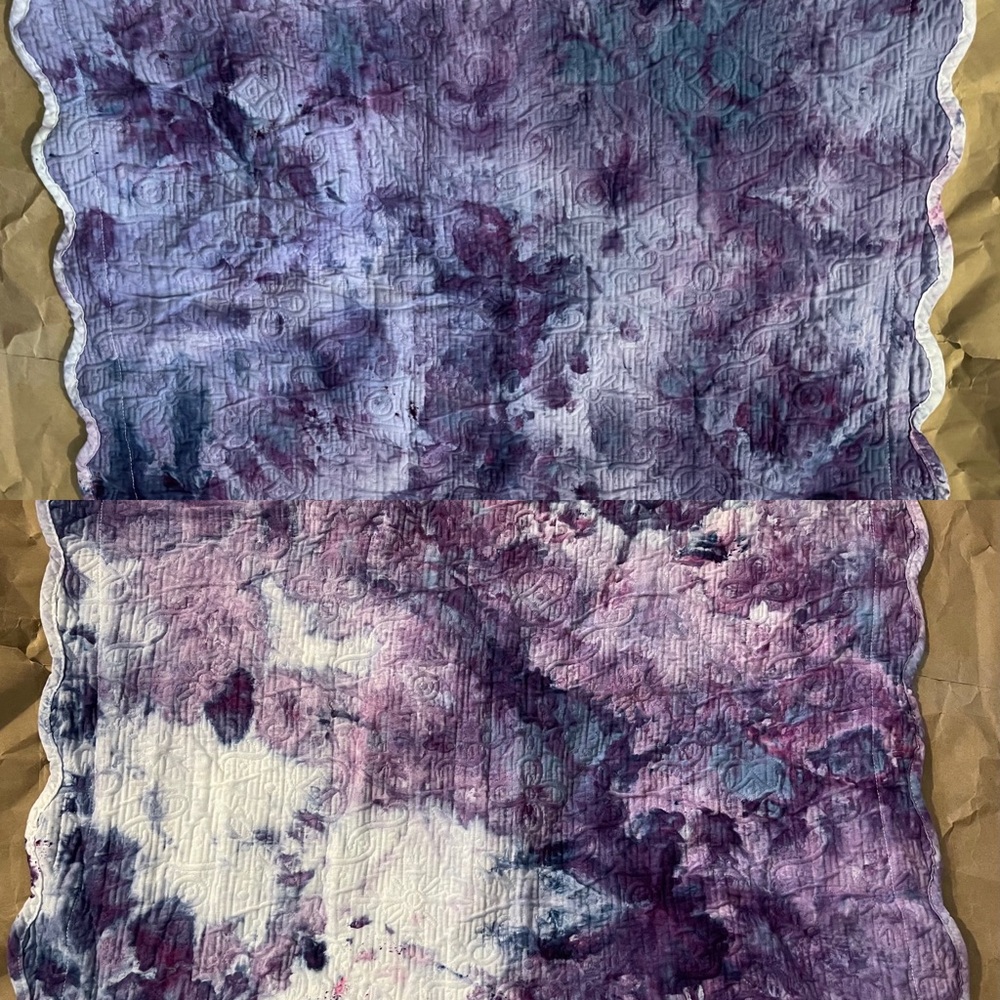 Up cycled Thrifted Set of 2 Pillowcases Shams Ice Dyed